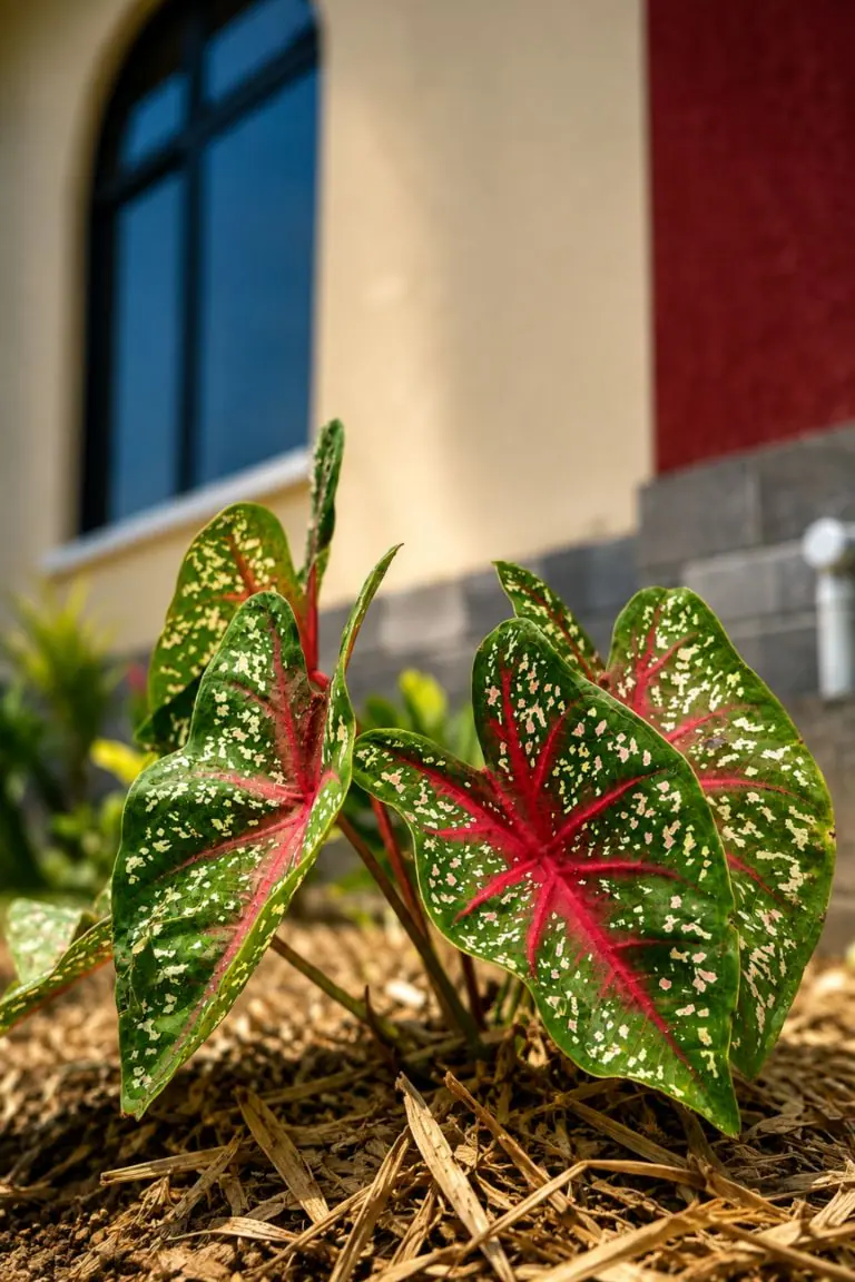 Red-veined green leaves at the Kyenjojo garden